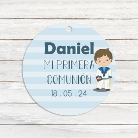 Etiqueta personalizada Mi primera comunión para niños