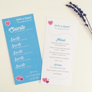 Minuta personalizada para bodas