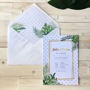 Invitación de boda tarjetón TROPICAL