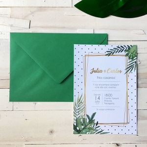 Invitación de boda tarjetón TROPICAL