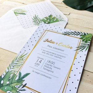 Invitación de boda tarjetón TROPICAL