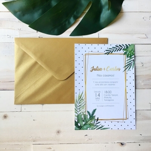 Invitación de boda tarjetón TROPICAL