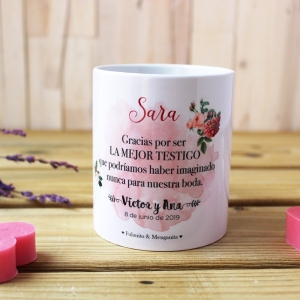 Taza para testigo de boda